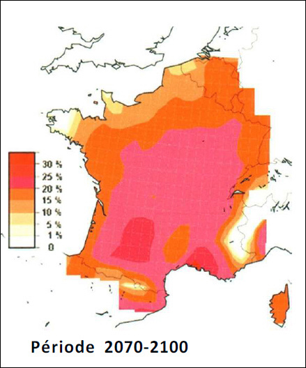 mapa francia cambio climatico