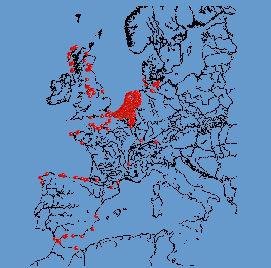 mapa de observatorios de aves en europa